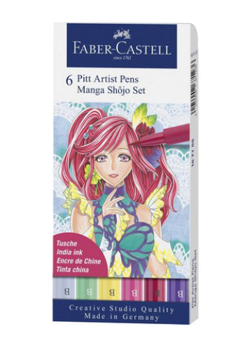 Faber Castell Pitt Artist Brush Pen - Shojo Manga Set 6