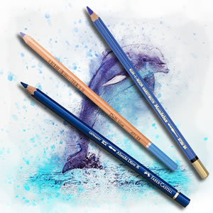 Vintage Venus Blue Band Blue No 200 artist coloring pencils Package Of 12 