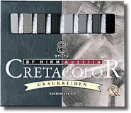 Cretacolor Pastel Carres Set of 8 Greys