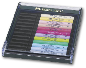 Faber Castell Pitt Artist Brush Pen - Set of 12 Pastel Colours