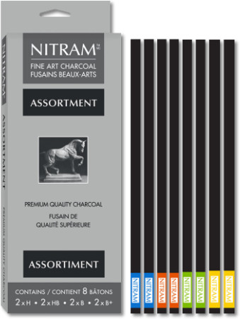Nitram Charcoal Assorted box of charcoals (8 sticks)