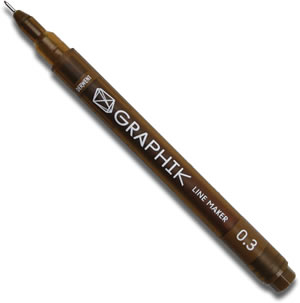 Derwent Graphik Line Maker Pens - Sepia