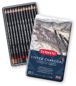 Derwent Tinted Charcoal Pencils Tin of 12