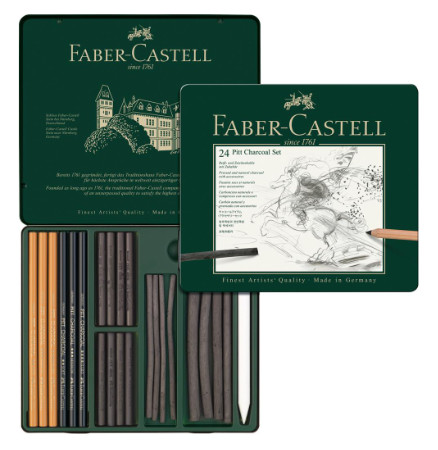 Faber Castell Pitt Monochrome Charcoal Set of 24 Pieces