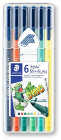 Staedtler Triplus Colour Pens - Desktop box of 6 Dinosaur Colours
