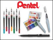 Pentel Brush Pens, Water Brushes & Oil Pastels
