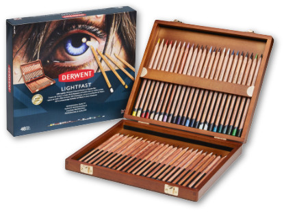 Derwent Lightfast Pencils Wooden Box of 48