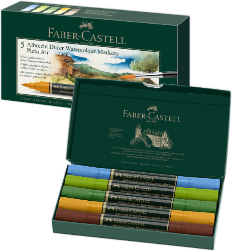 Faber Castell Albrecht Durer Watercolour Marker Box of 5 Plein Air Colours