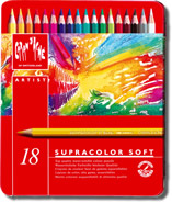 Caran D'Ache Supracolor Soft Aquarelle Watercolour Pencils Tin of 18