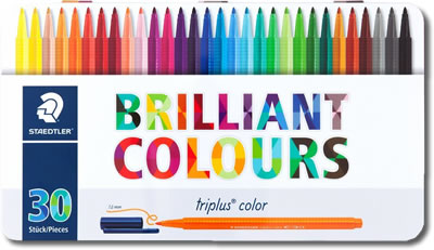Staedtler Triplus Colour Pens - Tin of 30 Colours