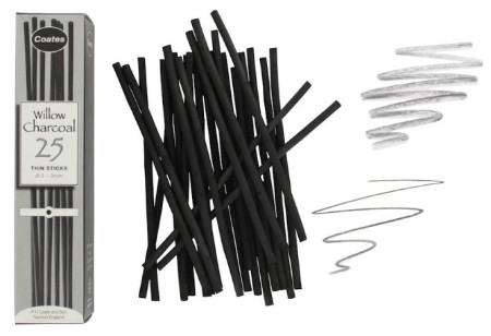 Coates Willow Charcoal thin 2-3mm sticks x 25