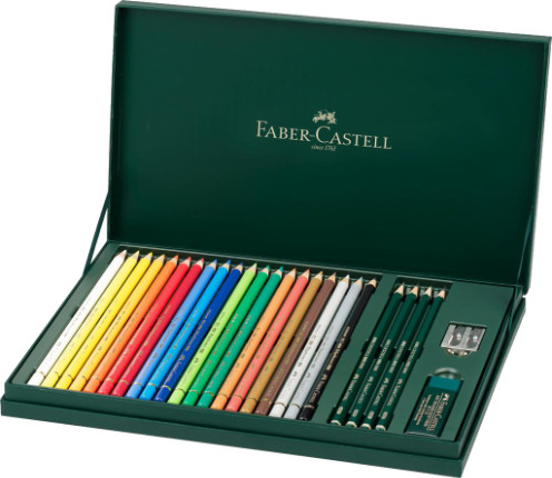 Faber Castell Polychromos Colour Pencils Gift Box 20 + 4 9000 Graphite Pencils