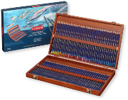 Derwent Inktense Watersoluble Colour Pencils Wooden Presentation Box of 72