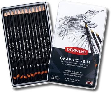 Derwent Graphic Pencils Tin of 12 Soft Grades