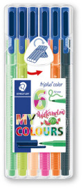 Staedtler Triplus Colour Pens - Desktop box of 6 Watermelon Colours