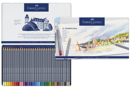Faber Castell Goldfaber Aqua Watercolour Pencil - Tin of 36