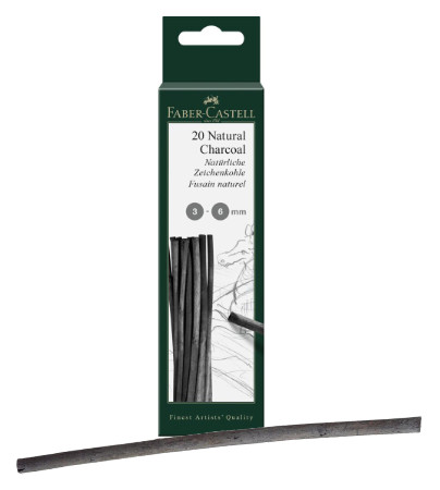 Faber Castell Pitt Natural Charcoal Sticks 9-15mm - box of 4