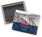 Derwent Tinted Charcoal Pencils Tin of 24