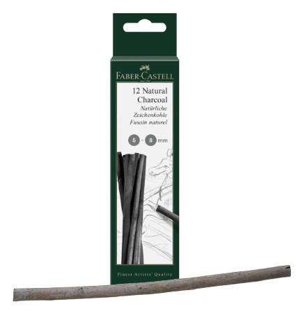 Faber Castell Pitt Natural Charcoal Sticks 5-8mm - box of 12