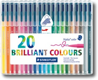 Staedtler Triplus Colour Pens - Desktop box of 20 Colours