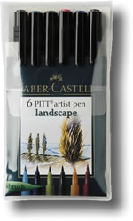 Faber Castell Pitt Artist Brush Pen - Landscape Set 6