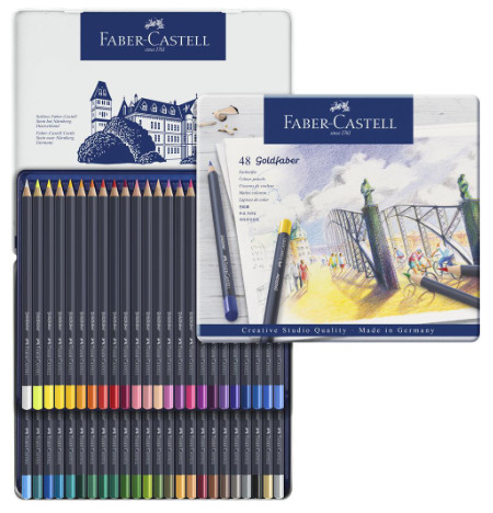 Faber Castell Goldfaber Colour Pencils - Tin of 48