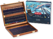 Derwent Inktense Watersoluble Colour Pencils Wooden Presentation Box of 48