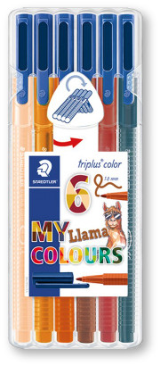 Staedtler Triplus Colour Pens - Desktop box of 6 Llama Colours