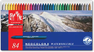 Caran D'ache Neocolor II Watersoluble Wax Pastels Tin of 84