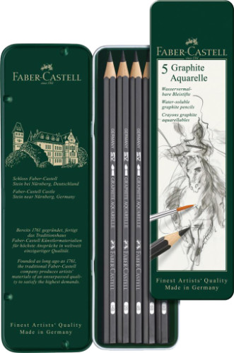 Faber Castell Graphite Aquarelle Tin of 5