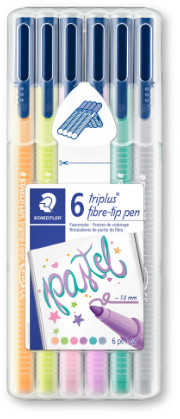 Staedtler Triplus Colour Pens - Desktop box of 6 Pastel Colours