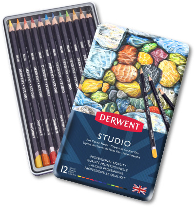 Derwent Studio Colour Pencils Tin of 12