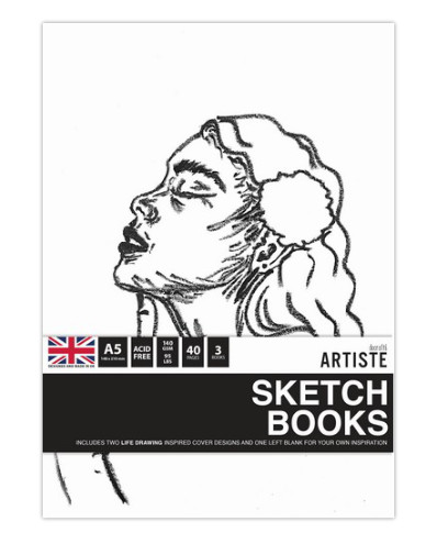 Artiste A5 Life Drawing Sketchbooks - 3pk